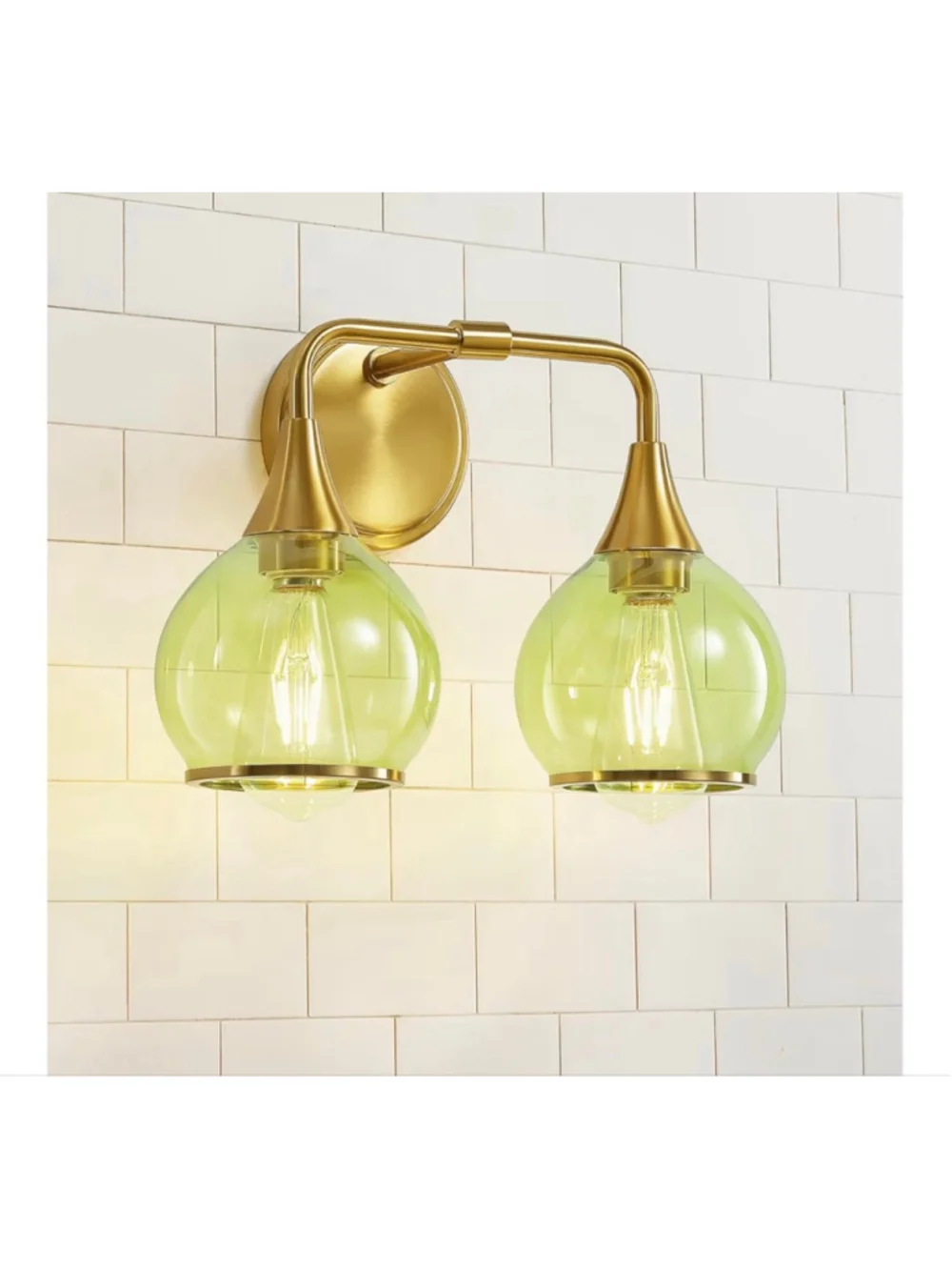 NEW Brushed Gold Bathroom Vanity Light 2-Lights Bathroom Light Fixtures